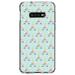 DistinctInk Clear Shockproof Hybrid Case for Samsung Galaxy S10e (5.8 Screen) - TPU Bumper Acrylic Back Tempered Glass Screen Protector - Pastel Unicorn Pattern - Teal Pink Purple