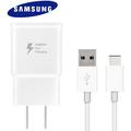 Original OEM Samsung Adaptive Fast Charging Wall Adapter Charger with USB Type C Cable White - for Galaxy S8 / S8 Plus / S9 / S9+ / S10 / S10 Plus / S20 / Note 10 / Note 8 / Note 9 - Bulk Packaging