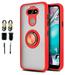 Value Pack Cables + for LG Aristo 5 Plus K31 Phoenix 5 Risio 4 Fortune 3 Ring Magnet Hard TPU Rubber Silicone Skin Case Slim Phone Case Edge Shock Scratch Guard Cover (Red)