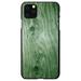 DistinctInk Case for iPhone 11 (6.1 Screen) - Custom Ultra Slim Thin Hard Black Plastic Cover - Green Weathered Wood Grain Print - Printed Wood Grain Image