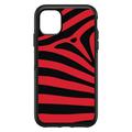 DistinctInk Custom SKIN / DECAL compatible with OtterBox Symmetry for iPhone 11 Pro (5.8 Screen) - Black Red Zebra Skin Stripes