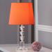 SAFAVIEH Lighting 16-inch Harlow Orange Shade Tiered Crystal Orb Table Lamp (Set of 2) - 9"x9"x16"