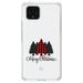 DistinctInk Clear Shockproof Hybrid Case for Google Pixel 4 (6.1 Screen) - TPU Bumper Acrylic Back Tempered Glass Screen Protector - Merry Christmas Plaid Tree