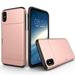 Allytech Case for iPhone XS Case Hybrid iPhone X Wallet Case Dual Layer Protective Shell Hard PC Soft TPU Bumper Credit Cards Slot Cover for 2018 Apple iPhone X/ XS 5.8 - Rosegold