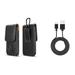 Bemz Accessory Bundle for Nokia 2V (Verizon) - Vertical Belt Holster Carrying Case with Card Slots (Black) with Durable Fast Charge/Sync Micro USB Charger Cable (3.3 Feet) and Atom Cloth