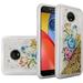 GSA Liquid Quicksand Glitter Case For Motorola Moto E4 Plus 4G Colorful Flower