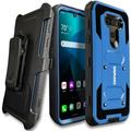 COVRWARE Aegis Series Case Compatible with LG Harmony 4 /Expression Plus 3 /Premier Pro Plus Heavy Duty Full-Body Rugged Holster Armor Cover Built-in Screen Protector Belt Swivel Clip Kickstand Blue
