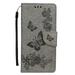 Galaxy S20 Wallet Case Allytech PU Leather Slim Fit Butterfly Embossed Retro Folio Flip Full Protection Kickstand Wrist Strap Cards Holder Wallet Case Cover for Samsung Galaxy S20 6.2 Gray