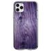 DistinctInk Clear Shockproof Hybrid Case for iPhone 12 / 12 PRO (6.1 Screen) - TPU Bumper Acrylic Back Tempered Glass Screen Protector - Purple Weathered Wood Grain Print - Printed Wood Grain Image