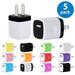 Afflux 5x 1A Universal USB Wall Charger Adapter AC Travel For Samsung Galaxy S4 S5 S6 Edge S7 S8 Plus Edge Note 3 4 5 iPhone 5 C SE 6S Plus 7 Plus LG V10 V20 LG G5 G6 HTC M9 M10 Nexus 5X 6P Black