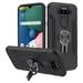 LG K31 /Aristo 5 /Fortune 3/Risio 4 Phone Case Ring Stand Hybrid Rugged Heavy Duty Armor Rubber TPU with Car Air Vent Grip Mount Holder [BLACK] Cover for LG Aristo 5 LG K31 LG Fortune 3 LG Risio 4