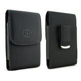 Vertical Leather Case Cover Holster with Swivel Belt Clip FOR Archos 50c Oxygen * Fits phone w/ Single Layer Case on it *