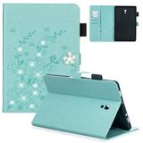 Galaxy Tab A 10.5 Case Samsung Galaxy Tab A 10.5 SM-T590 SM-T595 Cover Allytech 3D Plum Blossom Series PU Leather Multi-Card Slots Wallet Case with Kickstand for Samsung 10.5-inch Tablet Green