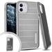 Kaleidio Case For Apple iPhone 11 (6.1 ) [Sleek Grip] Hybrid Dual Layer [Shockproof] Impact Protector Cover [Silver/Grey]