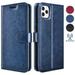 iPhone 11 Pro Case Wallet iPhone 11 Pro Leather Cover Case Tekcoo Premium Vegan Leather [RFID Blocking] Luxury ID Cash Credit Card Slots Holder Carrying Pouch Folio Flip Cover [Blue]