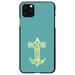 DistinctInk Case for iPhone 12 MINI (5.4 Screen) - Custom Ultra Slim Thin Hard Black Plastic Cover - Hope is an Anchor for a Sould - Yellow Teal