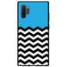 DistinctInk Case for Samsung Galaxy Note 10 PLUS (6.8 Screen) - Custom Ultra Slim Thin Hard Black Plastic Cover - Black White Cyan Blue Chevron - Black White Chevron Stripes