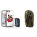 Bemz Duo-Shield iPhone SE (2020) 4.7 inch Case Bundle: Slim 2 Card Holder Storage Wallet Cover (Tiger Roses) Travel Pouch (Jungle Camo) and Atom Wipe