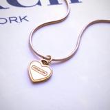 Coach Jewelry | Coach Heart Charm W Gold Plated Necklace N | Color: Gold | Size: 18"