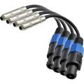Seismic Audio - 4 Pack - 1/4 TS Female to Speakon Adapter Patch Speaker Cable Black - SAPT56-4Pack