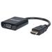 Manhattan HDMI to VGA Converter HDMI Male to VGA Female Optional USB Micro-B Power Port Black