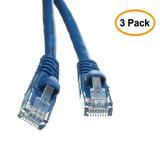 eDragon 3 Pack Cat5e Blue Ethernet Patch Cable Snagless/Molded Boot 10 Feet