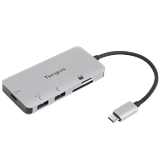 Targus USB-C Multi-Port Hub with Card Reader and 100W PD Pass-Thru - USB Type C - External - 2 USB Port(s) - 0 Network (RJ-45) Port(s) - ChromeOS Mac PC