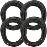 Seismic Audio (4) 35 Raw Wire HOME PA/DJ SPEAKER CABLE Black - RW35FourPack