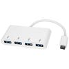 StarTech HB30C4ABW 4 Port USB C Hub - USB-C to 4 x USB-A - USB 3.0 Hub - USB C to USB Hub - White - USB Multiport Adapter - USB Type C Hub