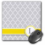 3dRose Monogrammed Quatrefoil Pattern Mouse Pad