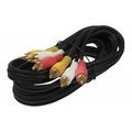 sf cable 3ft 3 rca (coax video+2 audio) av cable gold plated