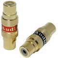 Gold RCA Jack to RCA Jack Connector - 2-Pack