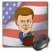 3dRose President John F. Kennedy With American Flag Mouse Pad 8 by 8 inches