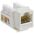 Cmple - RJ45 Keystone Jack 90 Degree Cat5e Keystone Jack Insert Punch Down RJ45 Connectors Female for Wall Plates Patch Panels Patch Cables Ethernet Cables - White