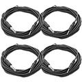 Seismic Audio 4 Pack of 25 Foot 1/8 3.5mm Stereo Male to 1/4 6.35mm Male Audio Patch Cables - SA-iERQM25-4Pack