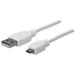 Manhattan Hi-Speed USB Type-A Male to USB Micro-B Male Cable 480 Mbps 3 ft. White