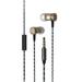 Super Sound Metal 3.5mm Stereo Earbuds/ Headset for BlackBerry Evolve X Key2 LE Evolve Key2 Motion KEYone (Gold) - w/ Mic