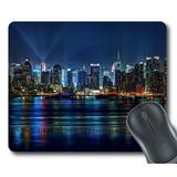 GCKG NYC New York City Colorful Buildings At Night Mouse Pad Personalized Unique Rectangle Gaming Mousepad 9.84 (L) x 7.87 (W)