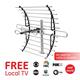 GE Attic Mounted HDTV Antenna 60-mile Range VHF UHF 1080P 4K Mounting Pole Included 33692