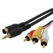 S-VIDEO + 3.5mm Audio TO 3-RCA Compostie AV Cable for Laptop TV (6ft) - Black