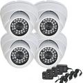 VideoSecu 4x Security Camera 600TVL IR Day Night Built-in 1/3 Sony Effio CCD Wide Angle View Vandal Proof w/ Powers bsi