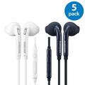 5 Pack of OEM Original Earbud Earphone Headset Headphones With Remote for Samsung Galaxy S6 edge S7 edge S8 S9 S8+ S9+ Plus EO-EG920LW sold by Afflux White
