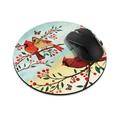 WIRESTER 7.88 inches Round Standard Mouse Pad Non-Slip Mouse Pad for Home Office and Gaming Desk - Red Cardinal Birds