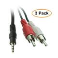 C&E 3.5mm Stereo to RCA Audio Cable 3.5mm Stereo Male to Dual RCA Male (Right and Left) 6 Feet 3 Pack