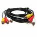 3 RCA Male to 3 RCA Female Audio Video Extension Cable (25 ft)