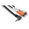 Hosa - CMR-203R - 3.5mm TRS Right-Angle to RCA Y Cable - 3 ft.