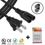 AC Power Cord Cable Plug Replaces for Denon AVR-2311 AVR 2311CI AVR-2307CI Receiver PLUS 6 Outlet Wall Tap - 8 ft