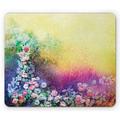 Flower Mouse Pad Ivy Floral Beauty in Spring Blooming Nature Soft Calm Paradise Print Rectangle Non-Slip Rubber Mousepad Purple Yellow Multicolor by Ambesonne