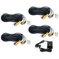 VideoSecu 4 x 50ft Security Camera Audio Video Power Cable BNC RCA Connector Wire Cord for CCTV Surveillance Camera with 4CH 12V DC Power b4k