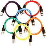 Seismic Audio SAXLX-3 6 Pack of Multiple Colors 3 Foot XLR Patch Cables